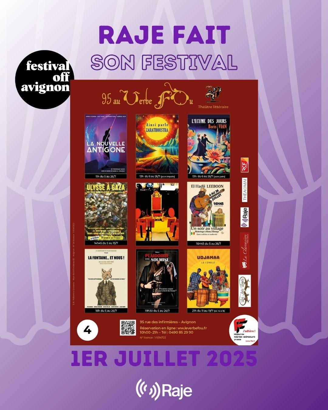 RAJE FAIT SON FESTIVAL JOUR #1 PROGRAMMATION DU THEATRE LE VERBE FOU